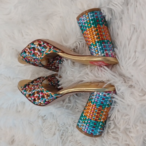 Antonio Melani x The Nat Note Heels Multicolored Sandals All Leather Size 6M NEW - Picture 10 of 16